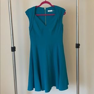 Calvin Klein Teal V-Neck Dress